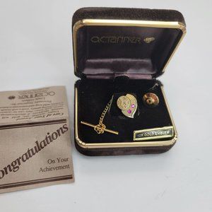 10k Yellow Gold Service Pin with Rubies SCPH Logo Lapel Pin or Tie Tack DH760